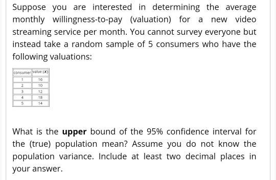 Solved Suppose you are interested in determining the average | Chegg.com