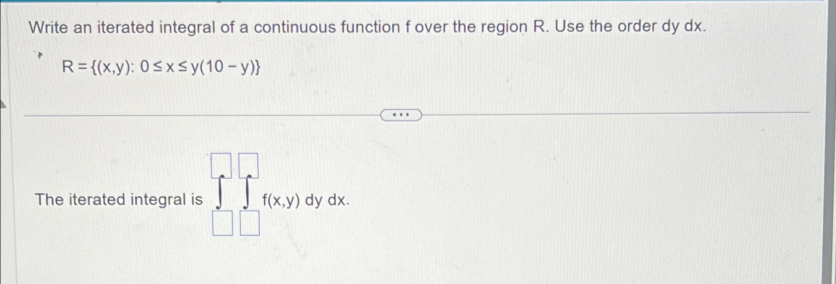 Solved Write An Iterated Integral Of A Continuous Function F