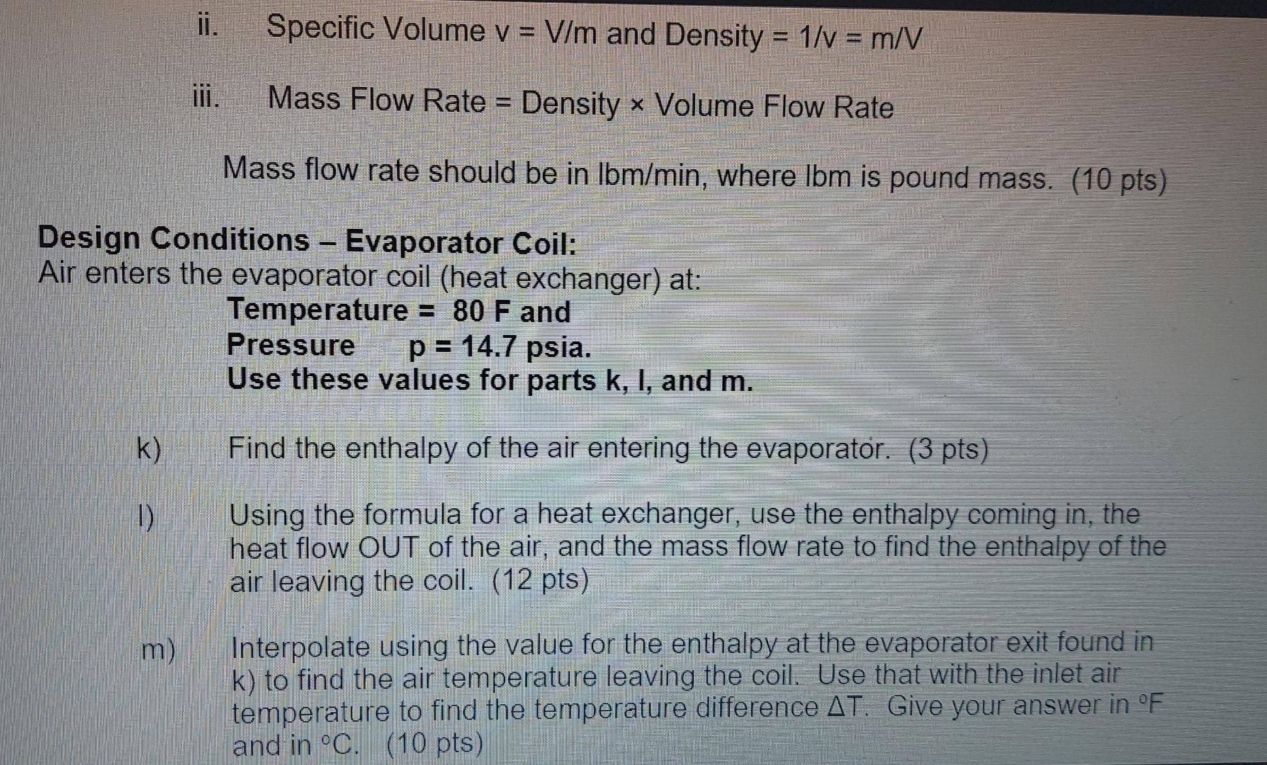 Solved Part 2: Air Flow Across the Evaporator Coil | Chegg.com