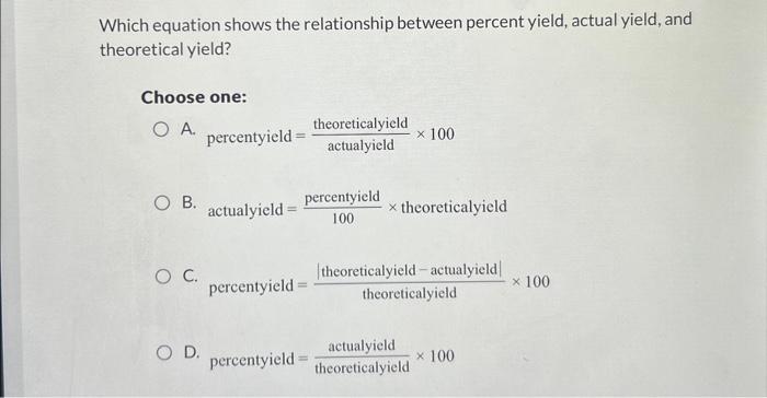 Solved Which Equation Shows The Relationship Between Percent | Chegg.com