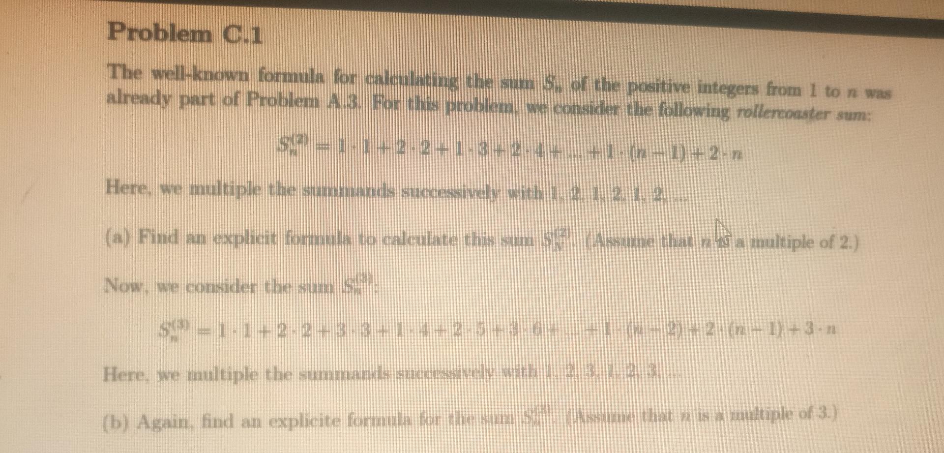 Solved Problem C 1 The Well Known Formula For Calculating Chegg Com