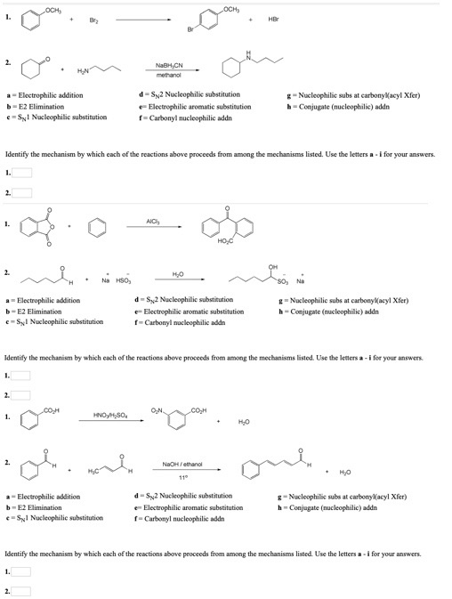 Solved C ... — Den Electrophilic Addition - E2 Elimination | Chegg.com