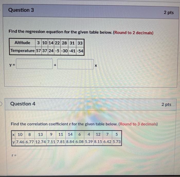 Solved Find the correlation coefficient r for the given | Chegg.com