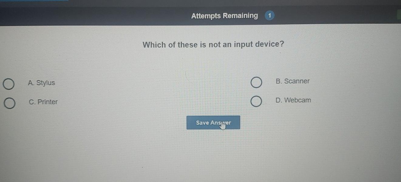 Solved Attempts Remaining1Which of these is not an input | Chegg.com