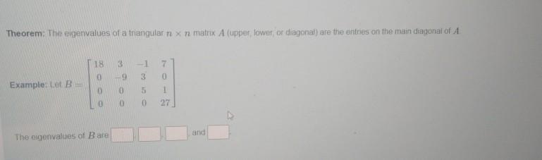 Solved Theorem: The eigenvalues of a triangular n x n matrix | Chegg.com