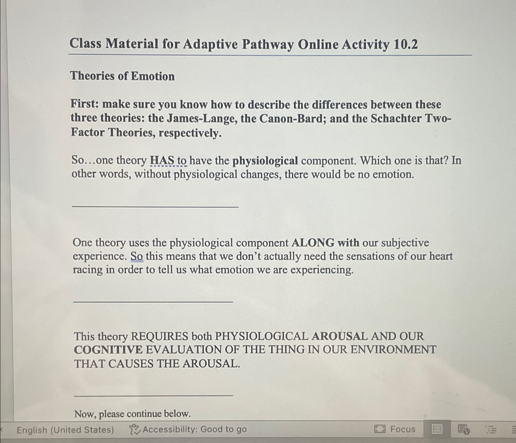 Solved Class Material for Adaptive Pathway Online Activity | Chegg.com