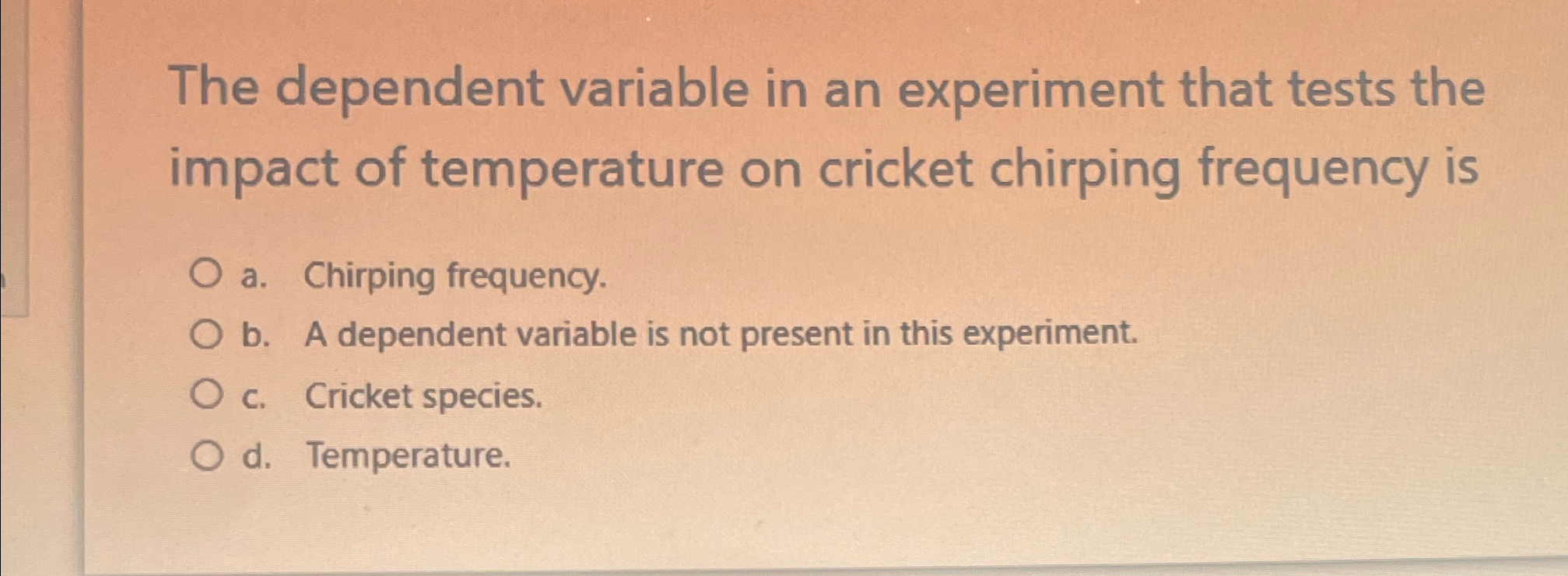 Solved The dependent variable in an experiment that tests | Chegg.com
