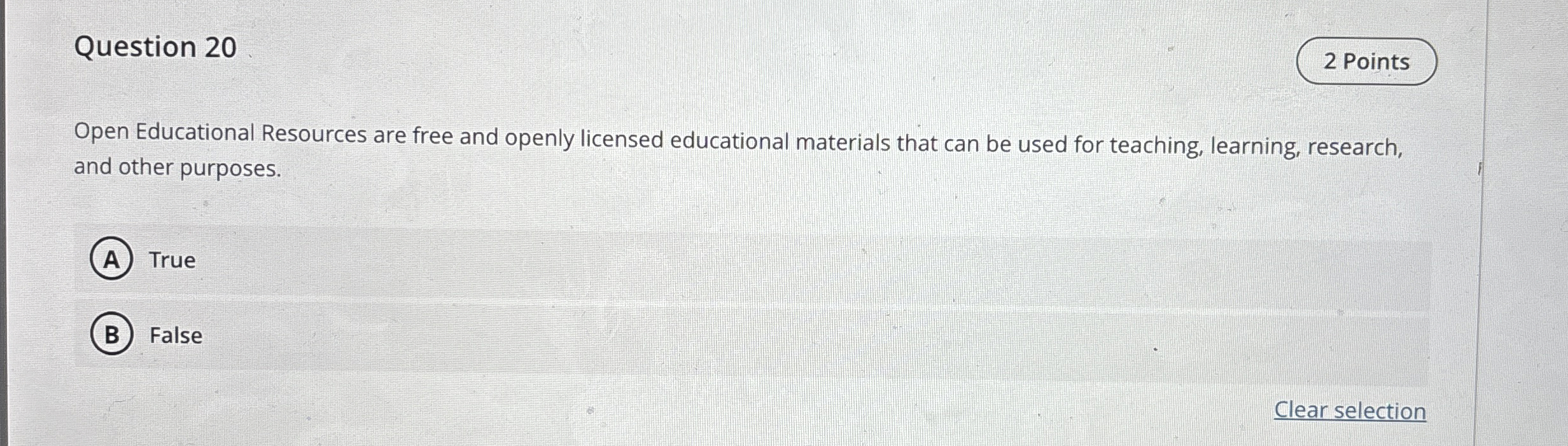 Solved Question 202 ﻿PointsOpen Educational Resources are