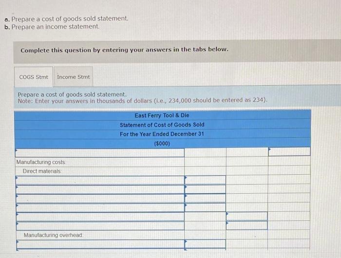 Solved Problem 2-65 (Algo) Prepare Statements for a | Chegg.com