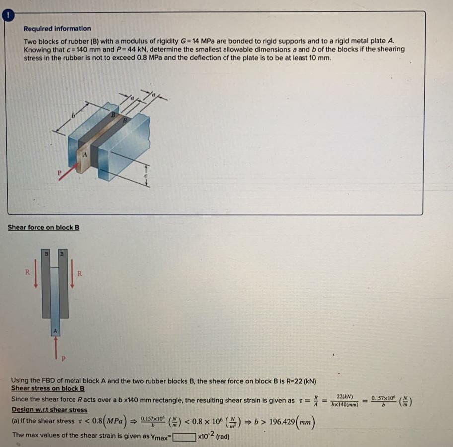 Solved Required information Two blocks of rubber (B) with a