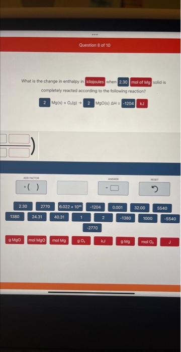 Solved What Is The Change In Enthalpy In When Solid Is C   Image