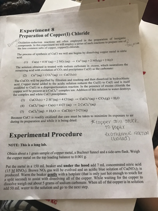 copper chloride experiment