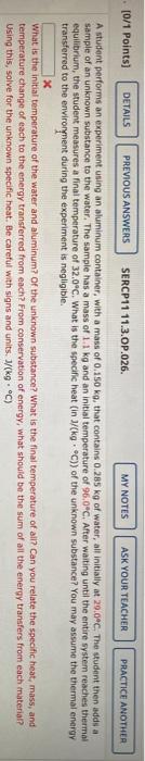 Solved 0 1 Points Details Previous Answers Sercp11 Chegg Com