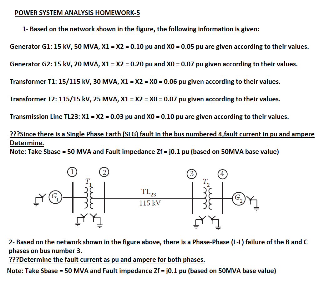 Solved POWER SYSTEM ANALYSIS HOMEWORK-5 1- Based On The | Chegg.com