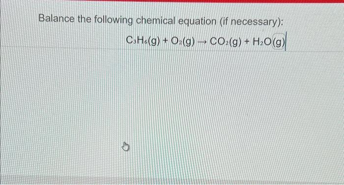 Solved Balance The Following Chemical Equation If 5880