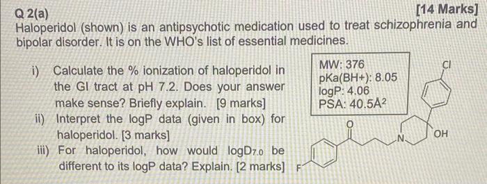 Solved Q 2 A Haloperidol Shown Is An Antipsychotic Chegg Com   Image