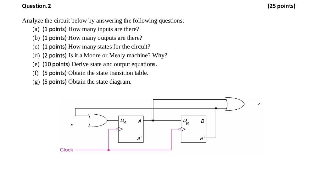 Solved Question.2 (25 points) Analyze the circuit below by | Chegg.com