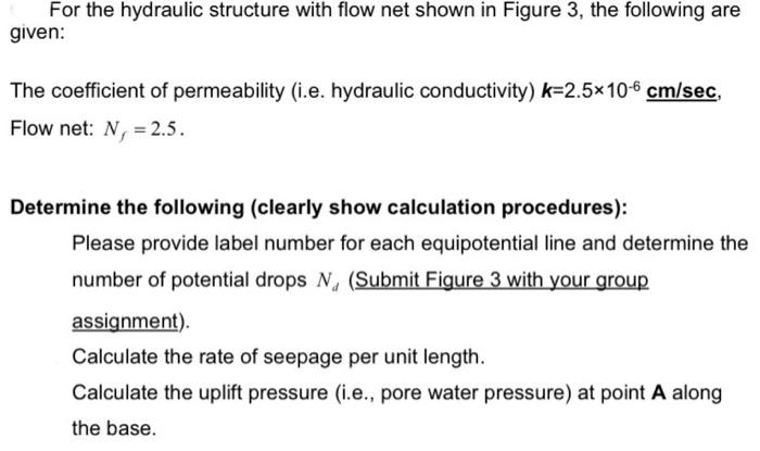 Solved For the hydraulic structure with flow net shown in | Chegg.com