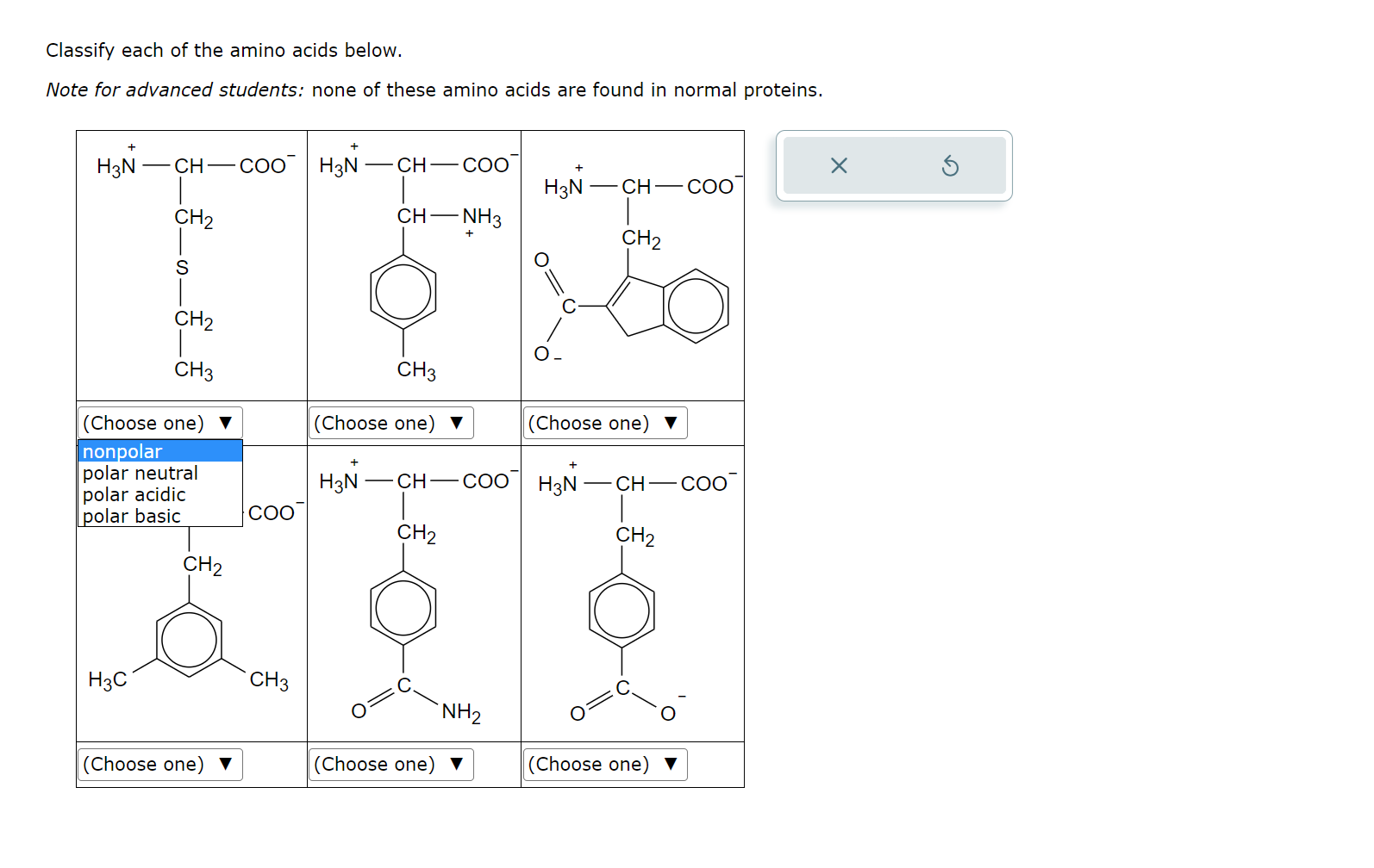 Solved Classify each of the amino acids below.Note for | Chegg.com