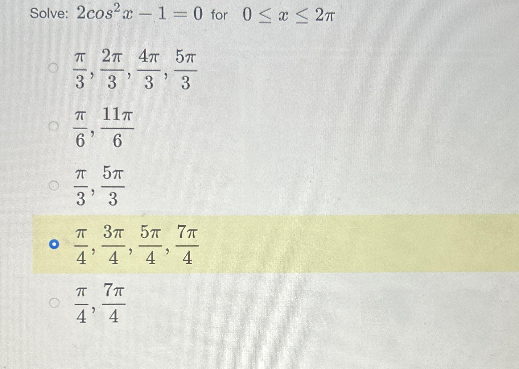 2x 2 5x 12 )( 2cosx 1 )= 0