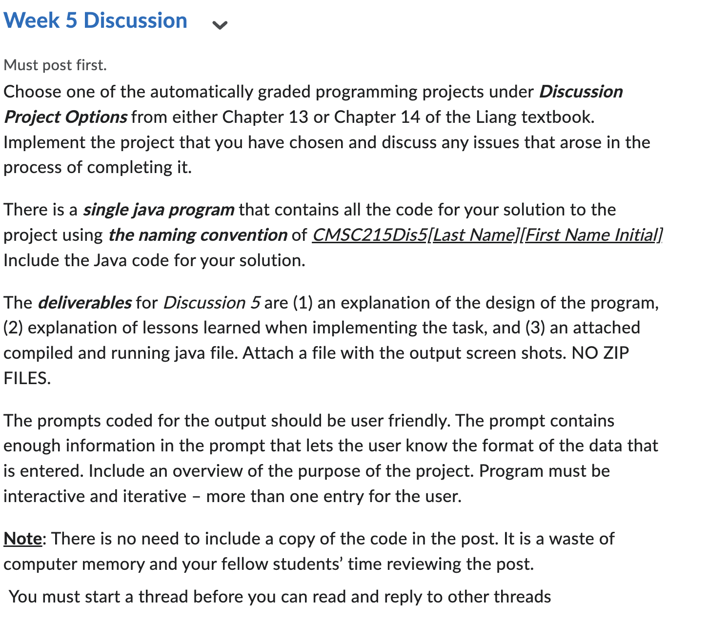 Week 5 ﻿Discussion Must post first. Choose one of the | Chegg.com