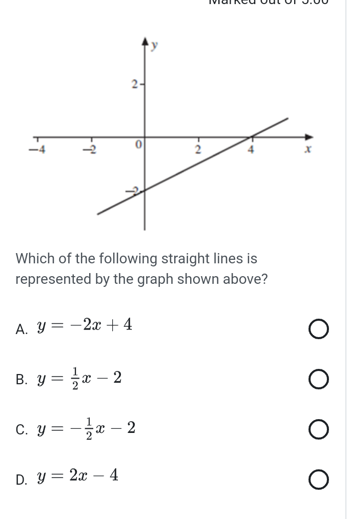 Solved Which Of The Following Straight Lines Is Represented 