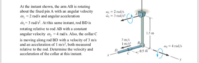 Solved 4 = 2 rad/s .; = 3 rad/s2 At the instant shown, the | Chegg.com