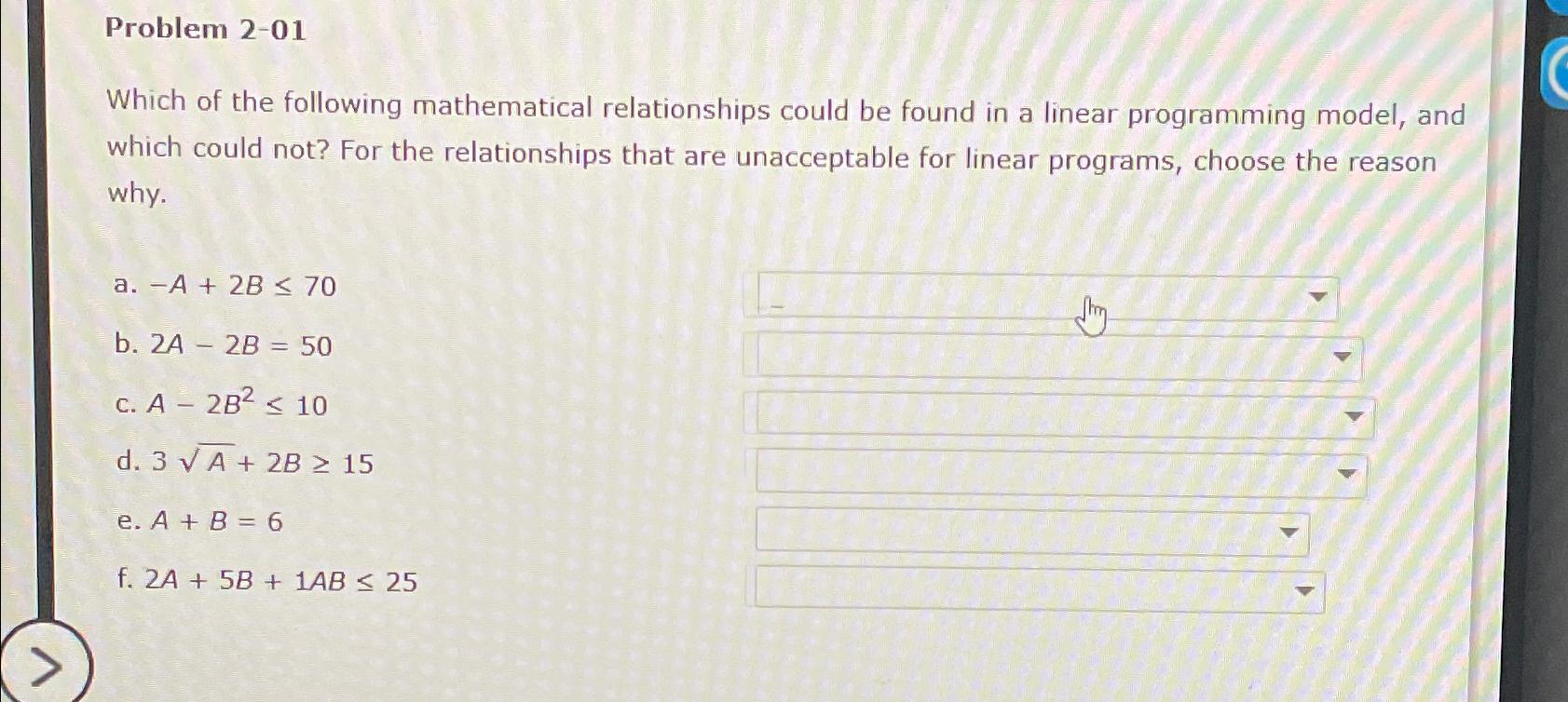 Solved Problem 2-01Which Of The Following Mathematical | Chegg.com