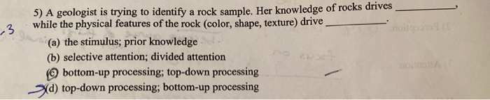 Solved 3 5) A Geologist Is Trying To Identify A Rock Sample. | Chegg.com