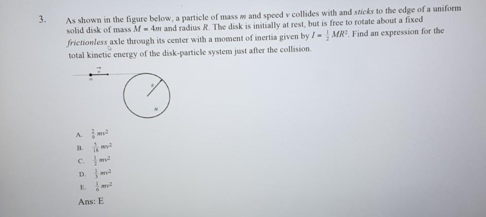 Solved 3. As shown in the figure below, a particle of mass m | Chegg.com