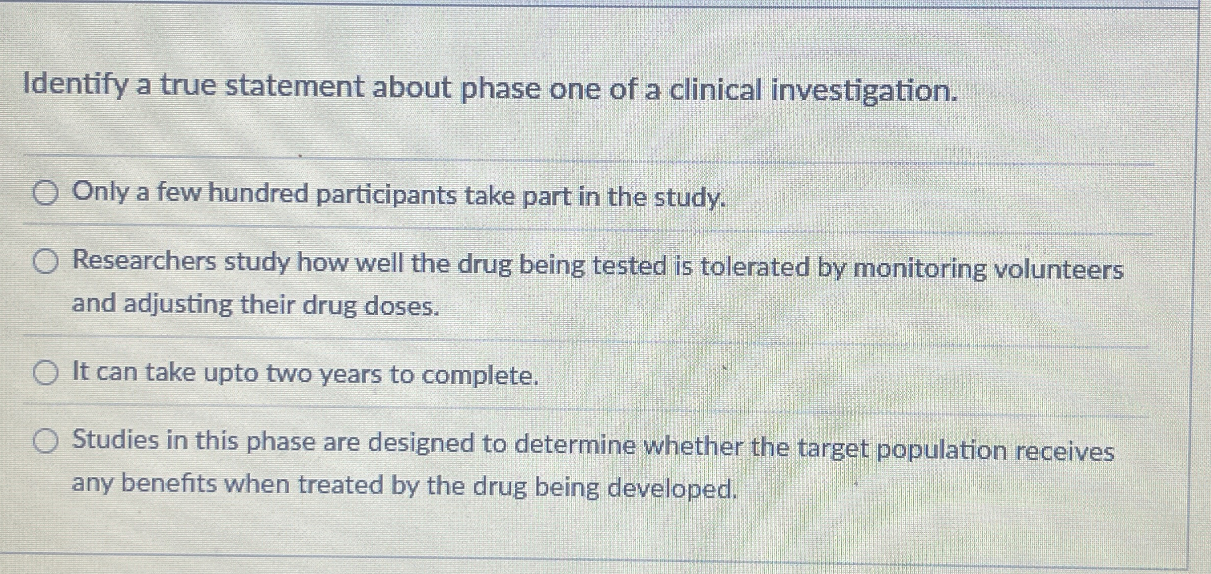 Solved Identify a true statement about phase one of a | Chegg.com