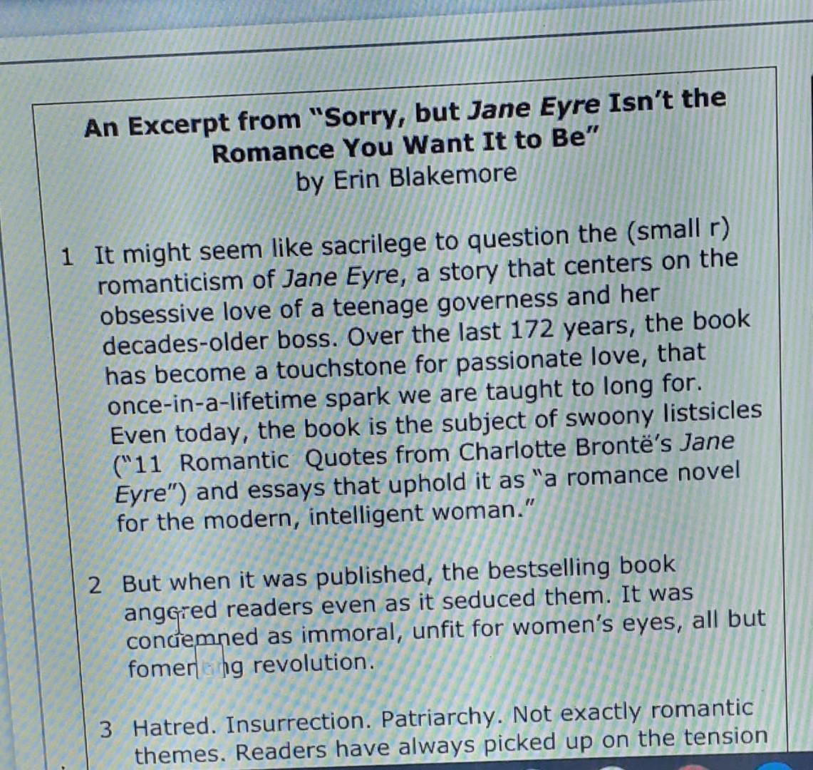 An Excerpt From Sorry But Jane Eyre Isn T The Chegg Com
