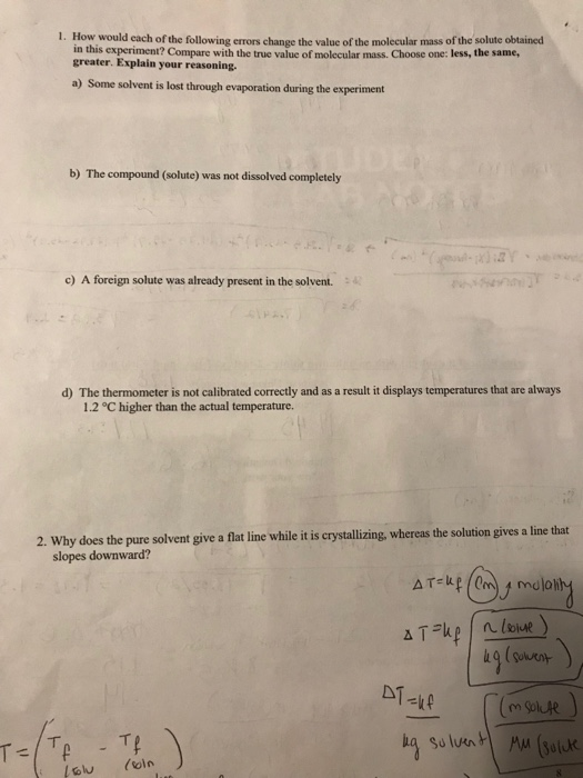 Solved 1. How would each of the following errors change the | Chegg.com