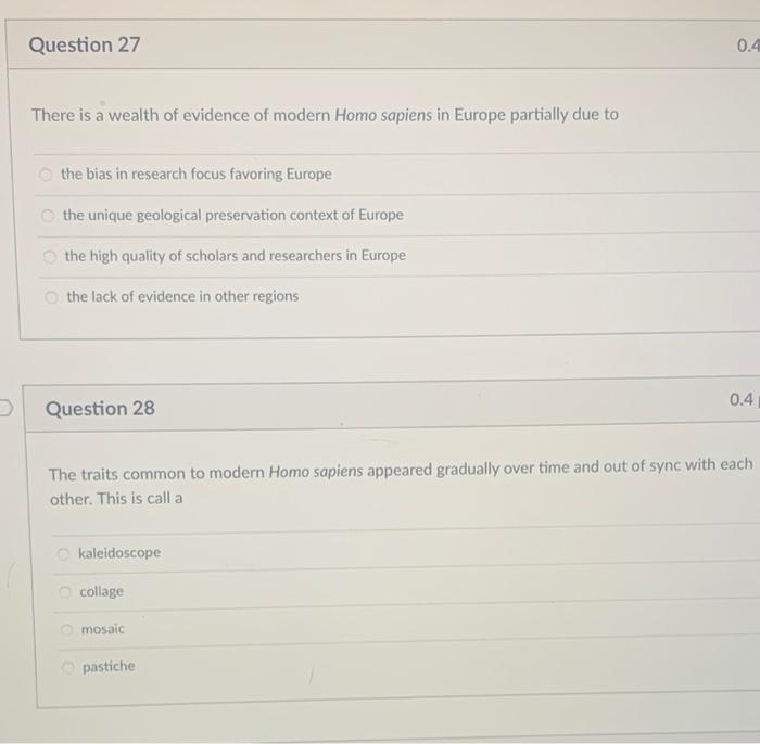 Solved Question 7 0.4 As an adaptation for bipedal walking, | Chegg.com