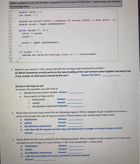 Solved Write a program to ask user to enter a sequence of | Chegg.com