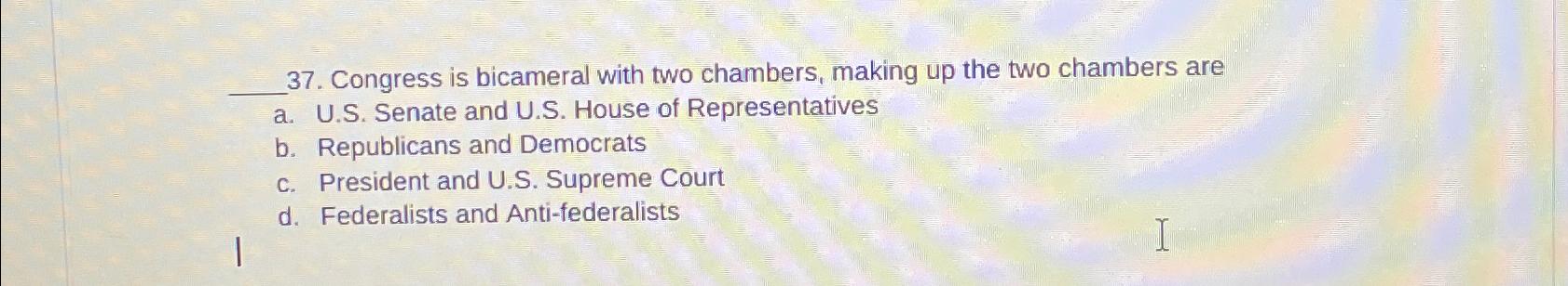 compare and contrast the two chambers of congress