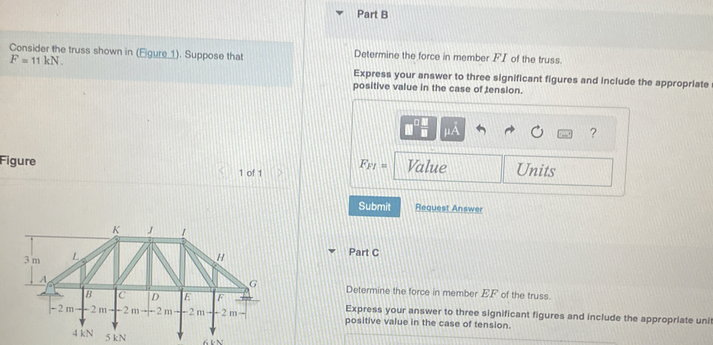 Solved Part BConsider the truss shown in (Figure 1). | Chegg.com