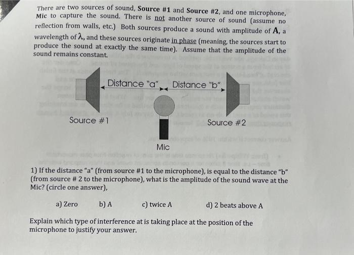 Solved There are two sources of sound, Source \1 and Source