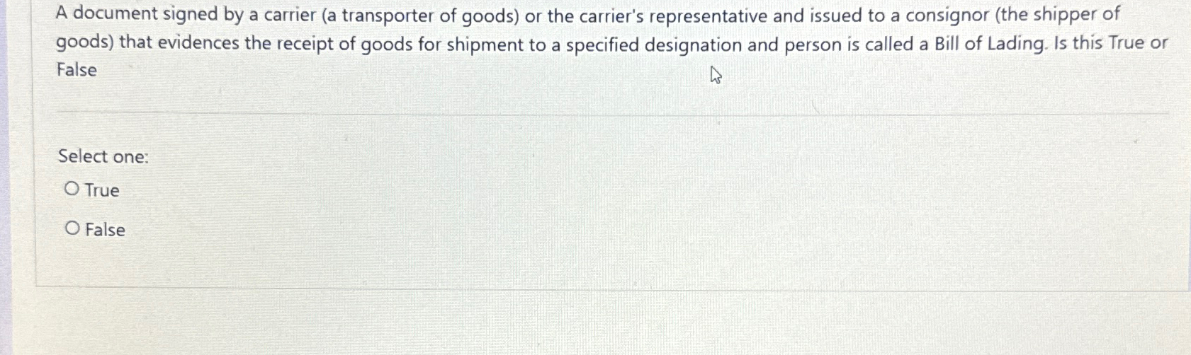 signed on behalf of the carrier