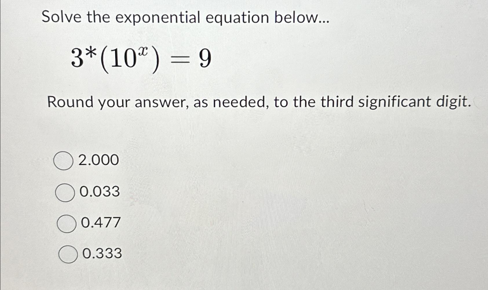 Solved Solve the exponential equation | Chegg.com
