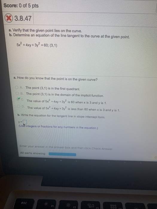 Solved Score: 0 of 5 pts (X3.8.47 a. Verify that the given | Chegg.com