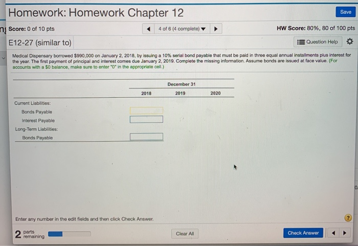 Solved Save Homework: Homework Chapter 12 Score: 0 of 10 pts | Chegg.com