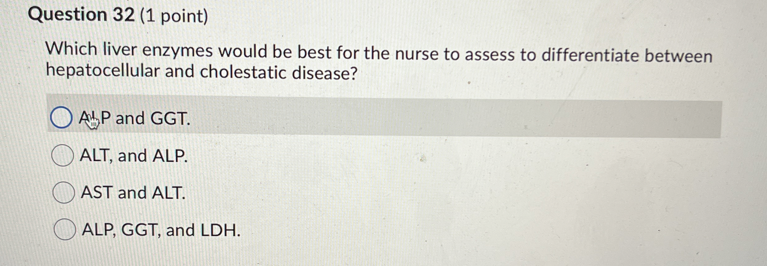 Solved Question Point Which Liver Enzymes Would Be