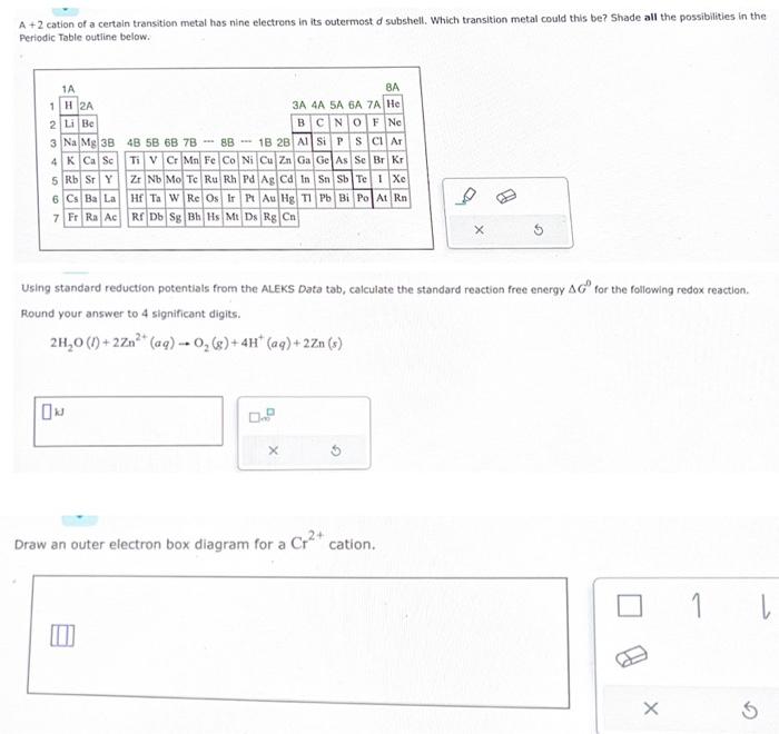 Solved A +2 cation of a certain transition metal has nine | Chegg.com