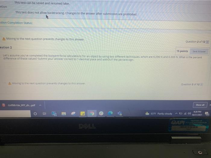 Solved This test can be saved and resumed later. etion This