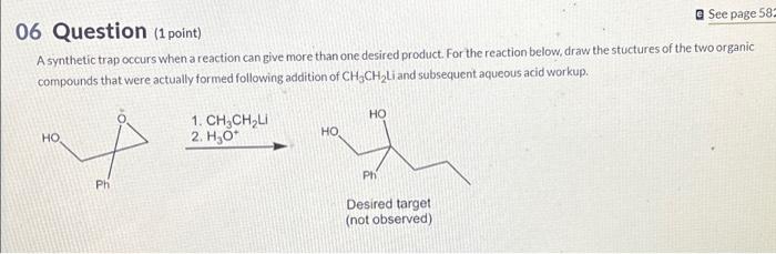 Solved e See page 582 06 Question (1 point) A synthetic trap | Chegg.com