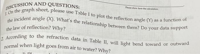 report on laboratory experiment reflection and refraction of light