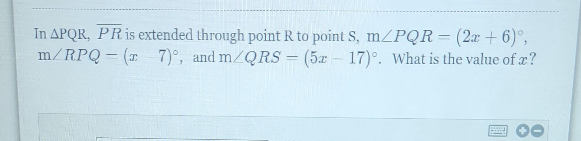 Point R Math Solved In PQR,PR is extended through point R to point | Chegg.com