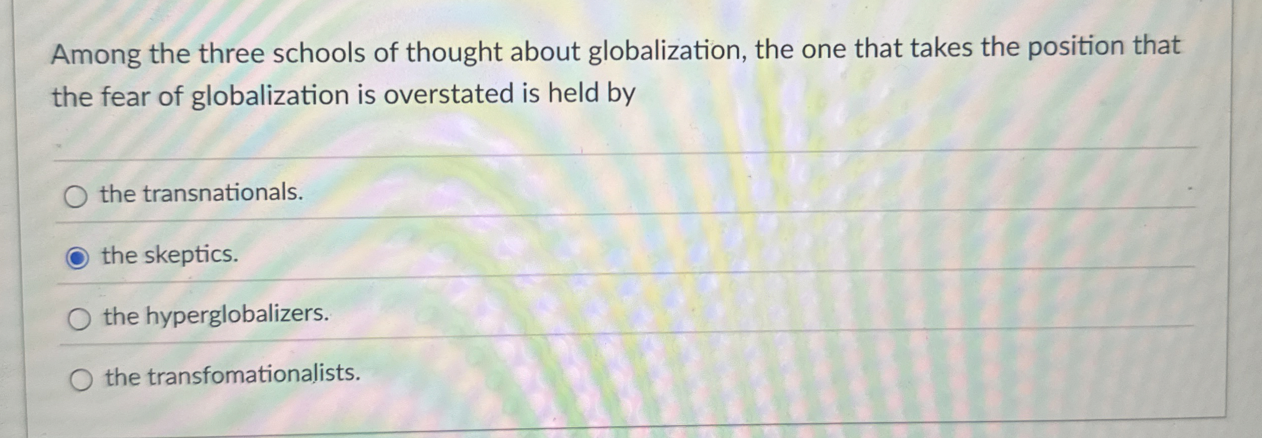 Solved Among the three schools of thought about | Chegg.com