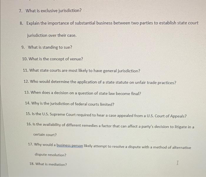 Chapter 4 (Courts And Alternative Dispute Resolution) | Chegg.com